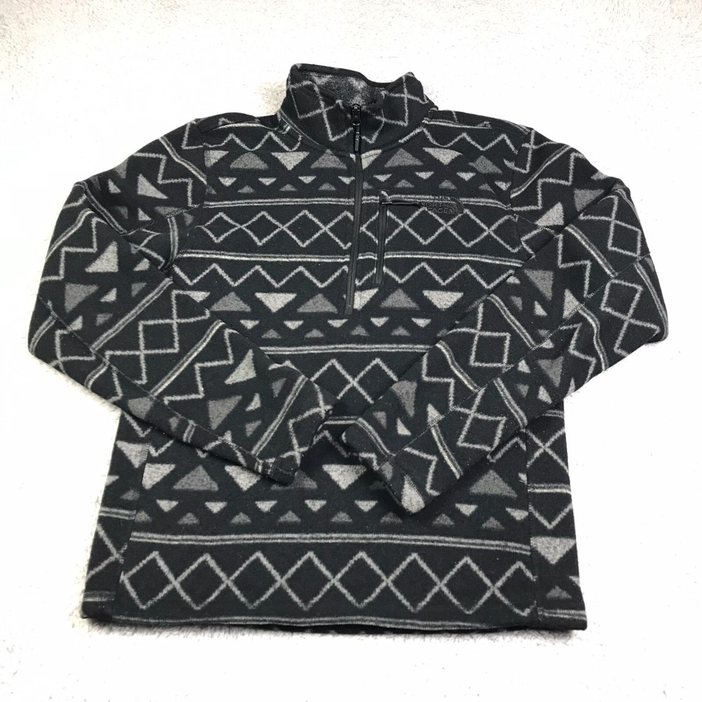 The North Face Jacket Mens S Novelty Gordon Lyons 1/4 Zip Fleece Knit Pullover